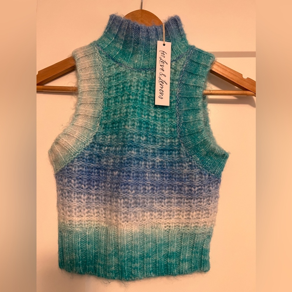 For Love and Lemons Rosa Crop Tank Sweater, size S